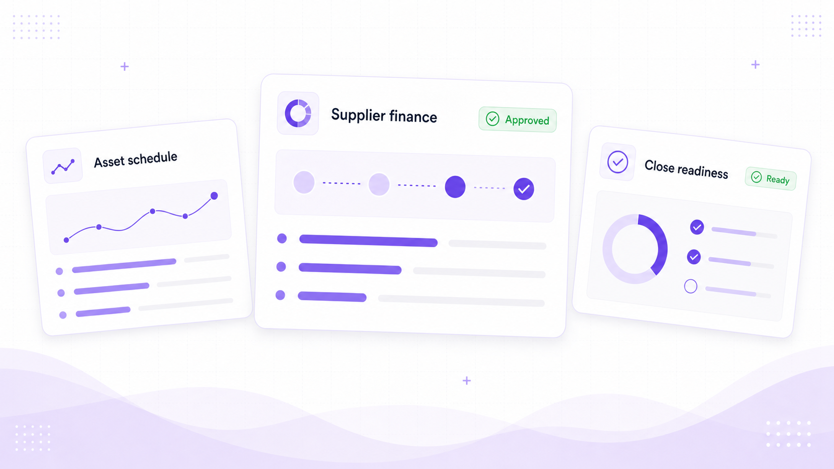 Foresight ERP manufacturing finance visual showing purchase orders, purchase invoices, supplier files, approvals, and payable balances
